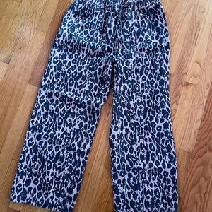 Leopard Print Canvas Pants